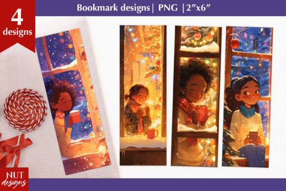 Christmas Bookmark: Black Girl Illustrations