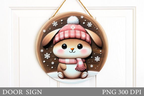 Christmas Bunny Door Sign Sublimation: Illustrations Review