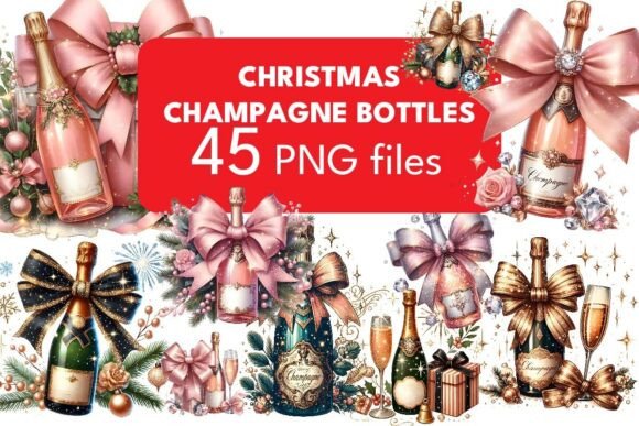 Christmas Champagne PNG for Crafters