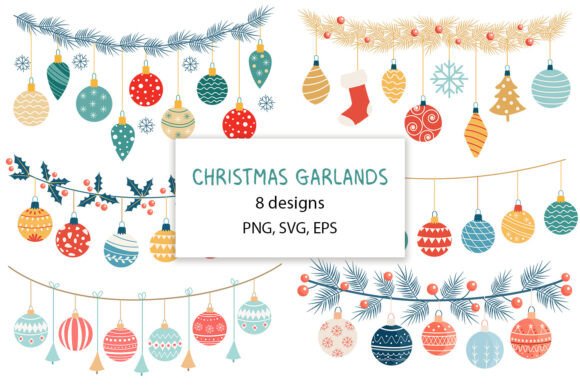 Christmas Garlands Collection: Festive Illustrations
