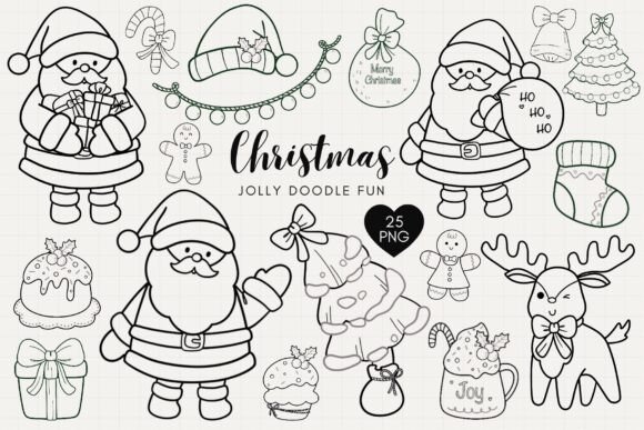 Christmas Jolly Doodle Fun: Illustrations for Festive Design