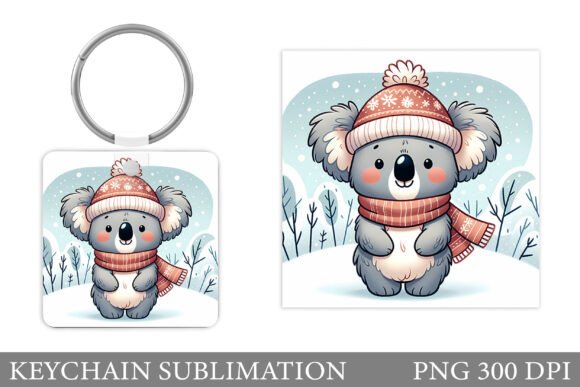 Christmas Koala Keychain Design & Illustrations