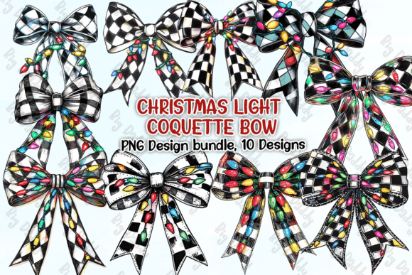 Christmas Light Coquette Bow Clipart PNG Review
