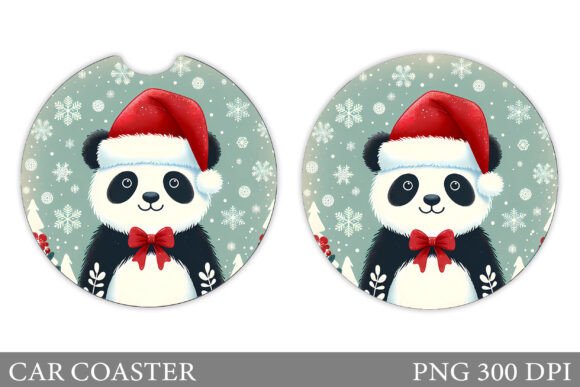 Christmas Panda Car Coaster Design: Illustrations Review