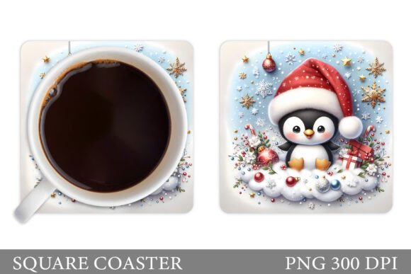 Christmas Penguin Coaster Sublimation: Illustrations Review