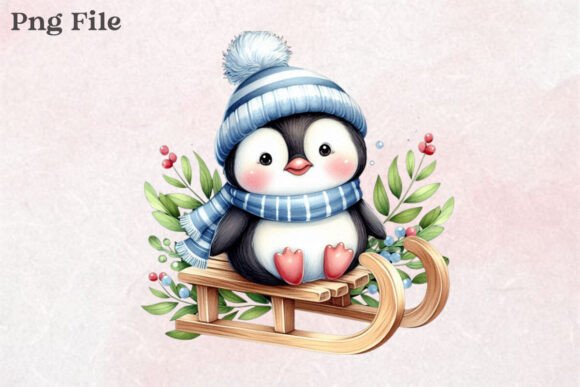 Christmas Penguin PNG: Winter Illustrations for Blogs