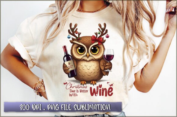 Christmas Time is Better with Wine PNG: Illustrations