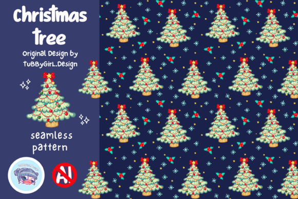 Christmas Tree Pattern Background: Illustrations for Festive Web Design