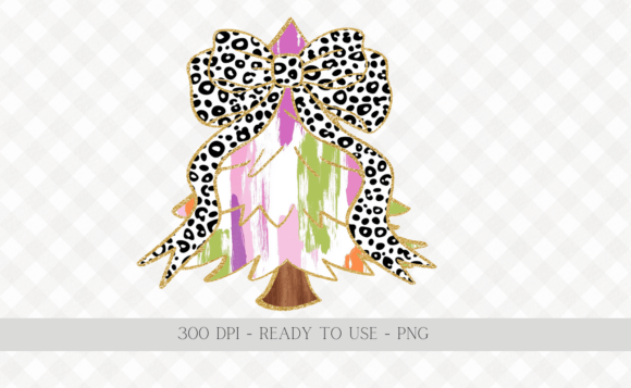 Coquette Bow Glittery Christmas Tree PNG Review