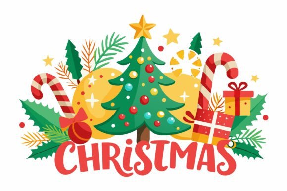Festive Merry Christmas Vector Illustrations
