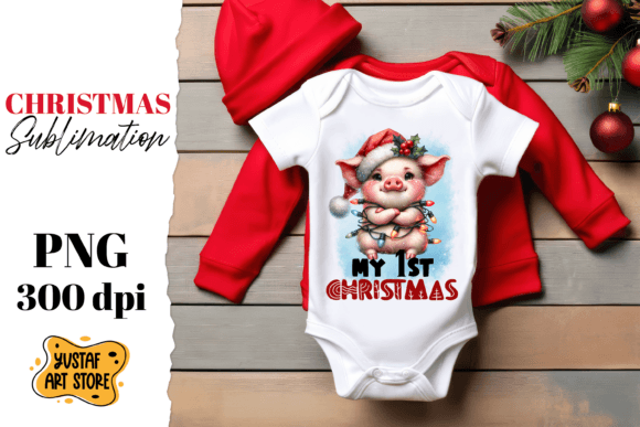 First Christmas Pig PNG: Illustrations for Branding