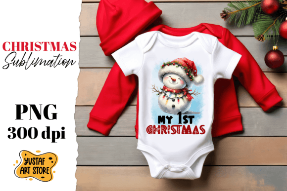 First Christmas Sublimation: Cute Snowman Illustrations