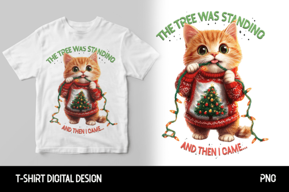 Funny Cat in a Christmas Sweater Illustrations