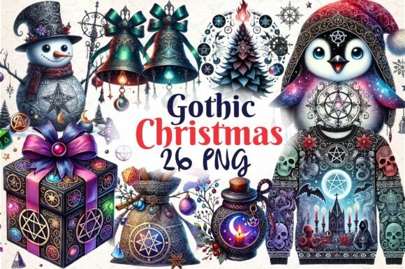 Mystical Gothic Christmas Clipart Bundle: Illustrations Review