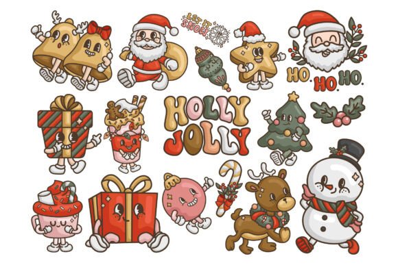 Retro Character Christmas Clipart: Illustrations Review