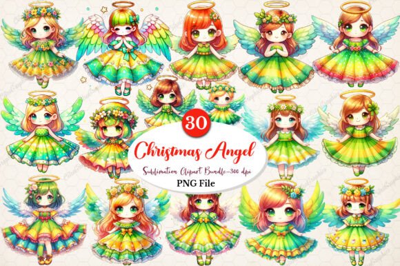 Review: Watercolor Cute Christmas Angel Clipart for Embroidery