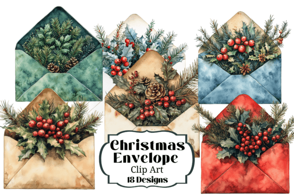 Reviewing 18 Christmas Holly Envelope Clipart Illustrations