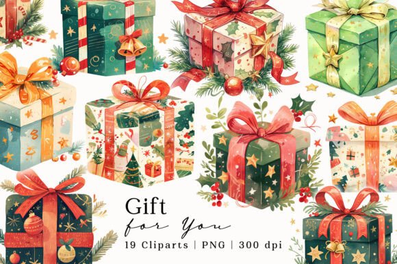 Reviewing Gift Christmas New Year Watercolor PNG for Stitchers