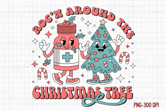 Roc n Around the Christmas Tree PNG: Festive Illustrations