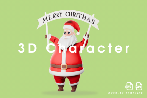 Santa Claus Hold merry Christmas Flag Illustrations