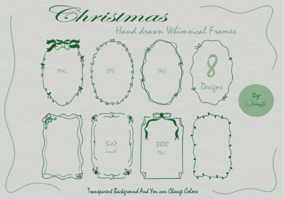 Whimsical Christmas Frames & Illustrations